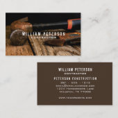 Carte De Visite Entrepreneur de construction rustique (Devant / Derrière)