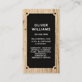 Carte De Visite Entrepreneur de construction rustique en bois (Dos)