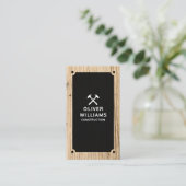 Carte De Visite Entrepreneur de construction rustique en bois (Debout devant)