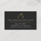 Carte De Visite Entrepreneur de construction Services d'excavation (Devant)