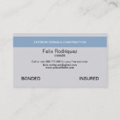 Carte De Visite Entrepreneur de la vie en plein air (Dos)