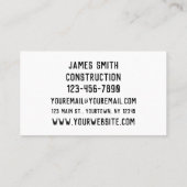 Carte De Visite Entrepreneur de masque de véhicules de (Dos)