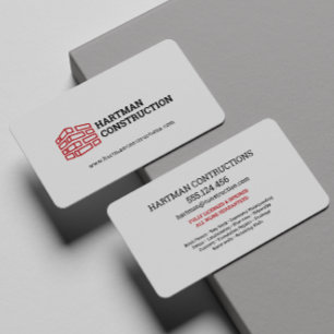 Carte De Visite Entrepreneur de menuisier de construction de MURS 