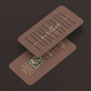 Carte De Visite Entrepreneur de pompes funèbres minimal Cimetière 