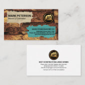 Carte De Visite Entrepreneur de pose en brique de maçonnerie en pi (Devant / Derrière)