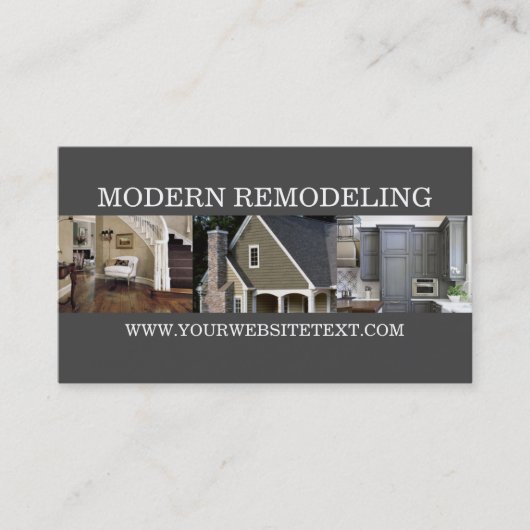 Carte De Visite Entrepreneur de rénovation de maison moderne const (Devant)