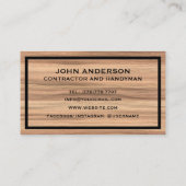 Carte De Visite Entrepreneur de rénovation et de construction mode (Dos)