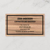 Carte De Visite Entrepreneur de rénovation et de construction mode (Dos)