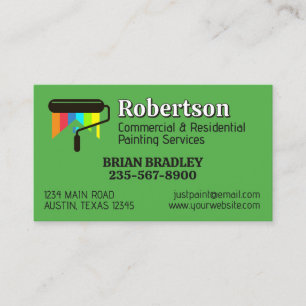 Carte De Visite Entrepreneur de services de peinture et de réparat