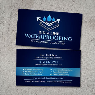 Carte De Visite Entrepreneur de services d'étanchéité professionne