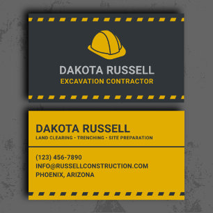 Carte De Visite Entrepreneur de terrassement professionnel