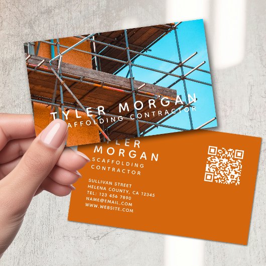 Carte De Visite Entrepreneur d'échafaudage de code QR
