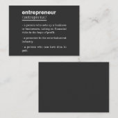 Carte De Visite Entrepreneur Définition Amusant Propriétaire d'ent (Devant / Derrière)