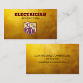 Carte De Visite Entrepreneur d'entretien d'électricien (Devant / Derrière)