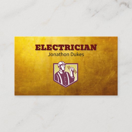 Carte De Visite Entrepreneur d'entretien d'électricien (Devant)
