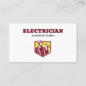 Carte De Visite Entrepreneur d'entretien d'électricien (Devant)