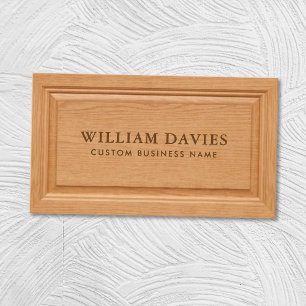 Carte De Visite Entrepreneur ébéniste élégant Texture en bois