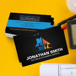 Carte De Visite Entrepreneur Électricien & Plombier Professionnel