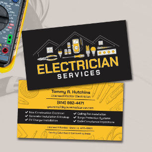 Carte De Visite Entrepreneur Électricien Professionnel