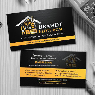 Carte De Visite Entrepreneur Électricien Professionnel