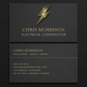 Carte De Visite Entrepreneur Électricien Professionnel