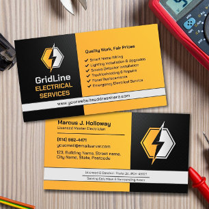 Carte De Visite Entrepreneur Électricien Professionnel - Électrici