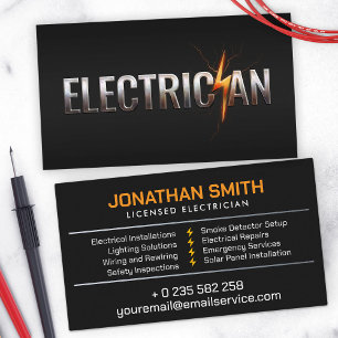 Carte De Visite Entrepreneur électricien professionnel - Électrici
