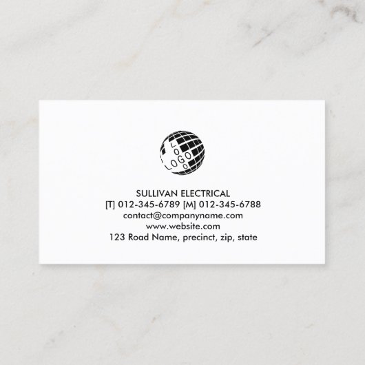 Carte De Visite Entrepreneur électrique (Dos)