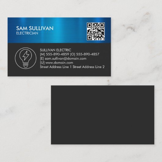 Carte De Visite Entrepreneur électrique (Devant / Derrière)