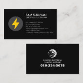 Carte De Visite Entrepreneur électrique (Devant / Derrière)