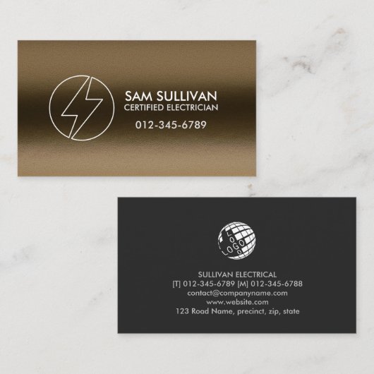 Carte De Visite Entrepreneur électrique (Devant / Derrière)