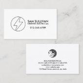 Carte De Visite Entrepreneur électrique (Devant / Derrière)