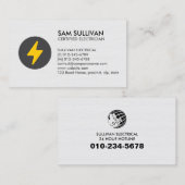 Carte De Visite Entrepreneur électrique (Devant / Derrière)