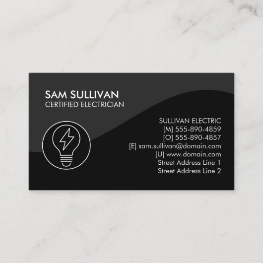 Carte De Visite Entrepreneur électrique (Devant)