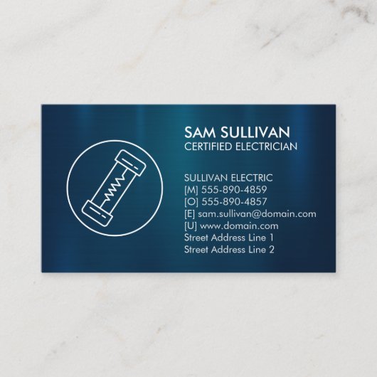 Carte De Visite Entrepreneur électrique (Devant)