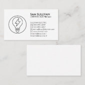 Carte De Visite Entrepreneur électrique (Devant / Derrière)