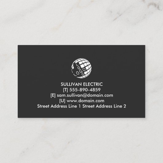 Carte De Visite Entrepreneur électrique (Dos)