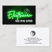 Carte De Visite Entrepreneur électrique (Devant / Derrière)