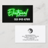 Carte De Visite Entrepreneur électrique (Devant / Derrière)