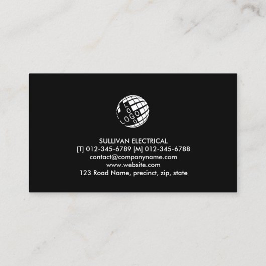 Carte De Visite Entrepreneur électrique (Dos)