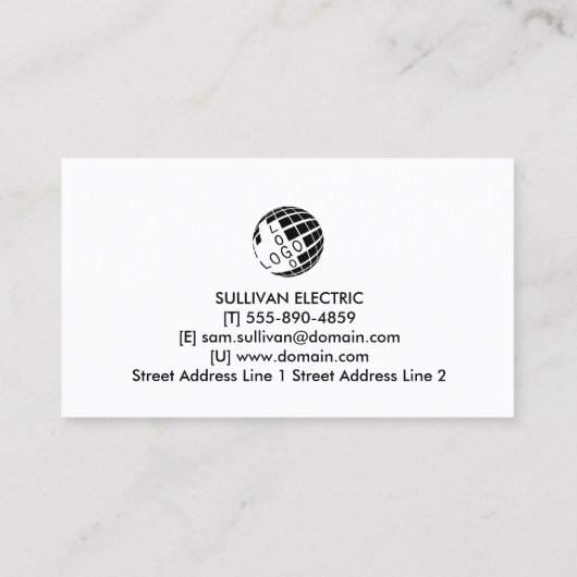 Carte De Visite Entrepreneur électrique (Dos)