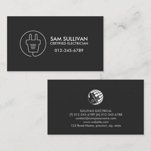 Carte De Visite Entrepreneur électrique (Devant / Derrière)