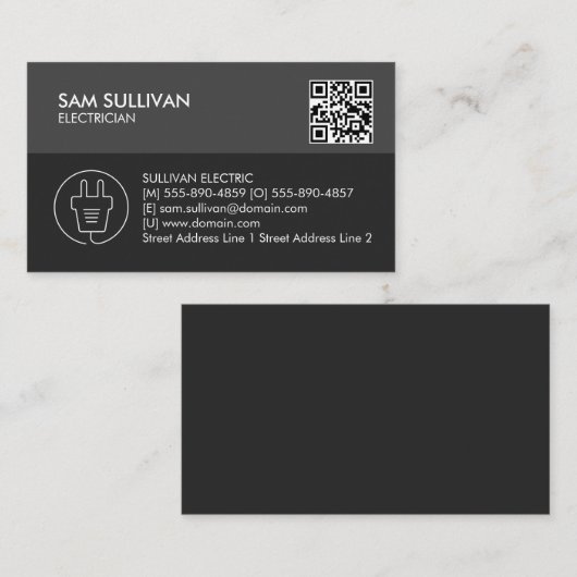 Carte De Visite Entrepreneur électrique (Devant / Derrière)