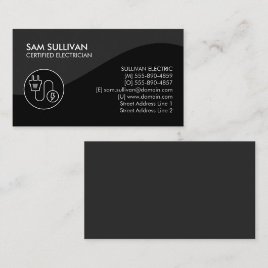 Carte De Visite Entrepreneur électrique (Devant / Derrière)