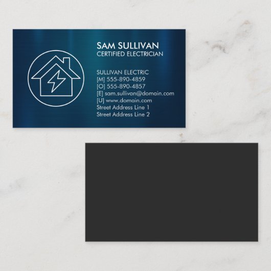 Carte De Visite Entrepreneur électrique (Devant / Derrière)