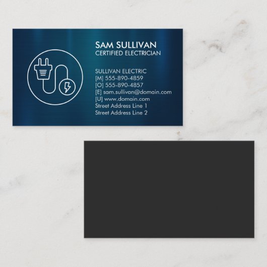 Carte De Visite Entrepreneur électrique (Devant / Derrière)