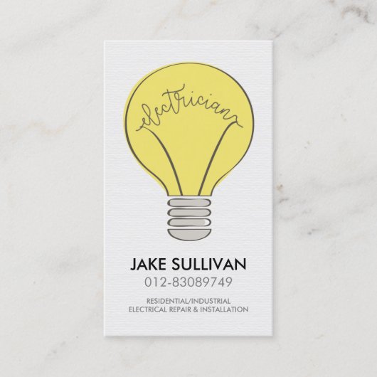 Carte De Visite Entrepreneur électrique (Devant)