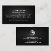 Carte De Visite Entrepreneur électrique Faux Metal (Devant / Derrière)