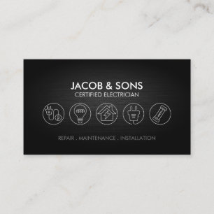Carte De Visite Entrepreneur électrique Faux Metal
