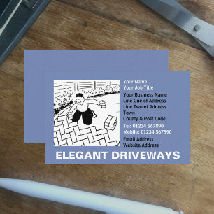 Carte De Visite Entrepreneur en Allées de Garage Dessin Animé